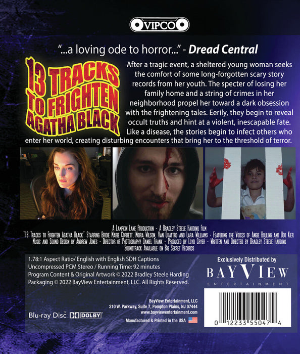 13 Tracks to Frighten Agatha Black (MOD) (BluRay Movie) - back cover art