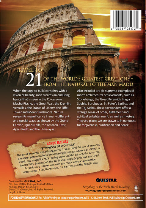 21 Great Wonders of the World (MOD) (DVD Movie) - back cover art