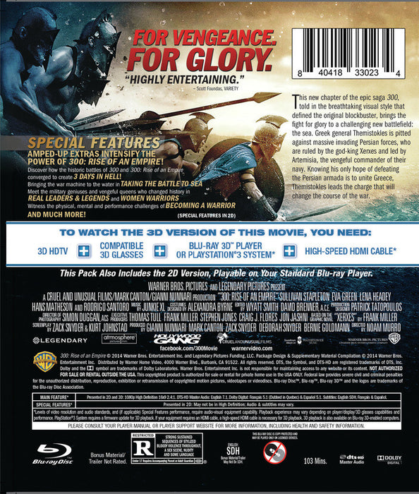 300: Rise of an Empire (MOD) (BluRay Movie) - back cover art