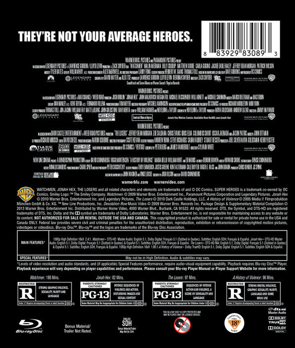 4 Film Favorites: Comics Collection (MOD) (BluRay Movie) - back cover art
