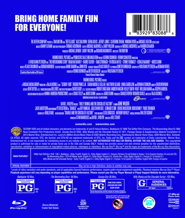4 Film Favorites: Family Fantasy Collection (MOD) (BluRay Movie) - back cover art