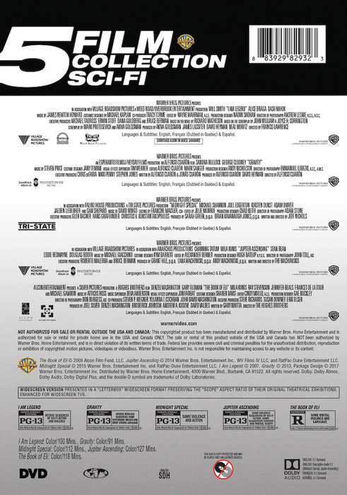 5 Film Collection: Sci-Fi (MOD) (DVD Movie) - back cover art