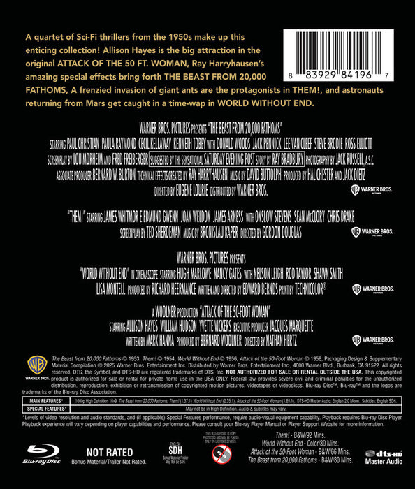 50s SCI-FI - 4 Film Collection (MOD) (BluRay Movie) - back cover art
