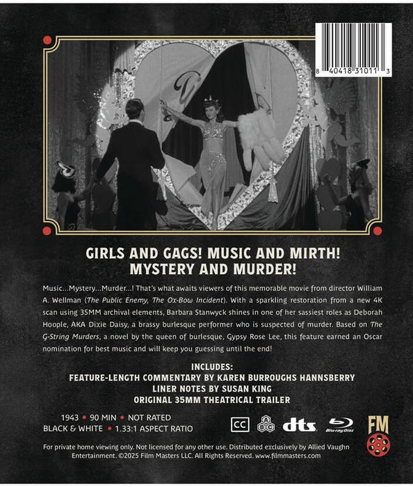 Lady of Burlesque Newly Restored Limited Edition Release (MOD) (BluRay Movie) - back cover art