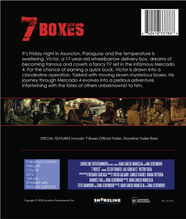 7 Boxes (MOD) (BluRay Movie) - back cover art