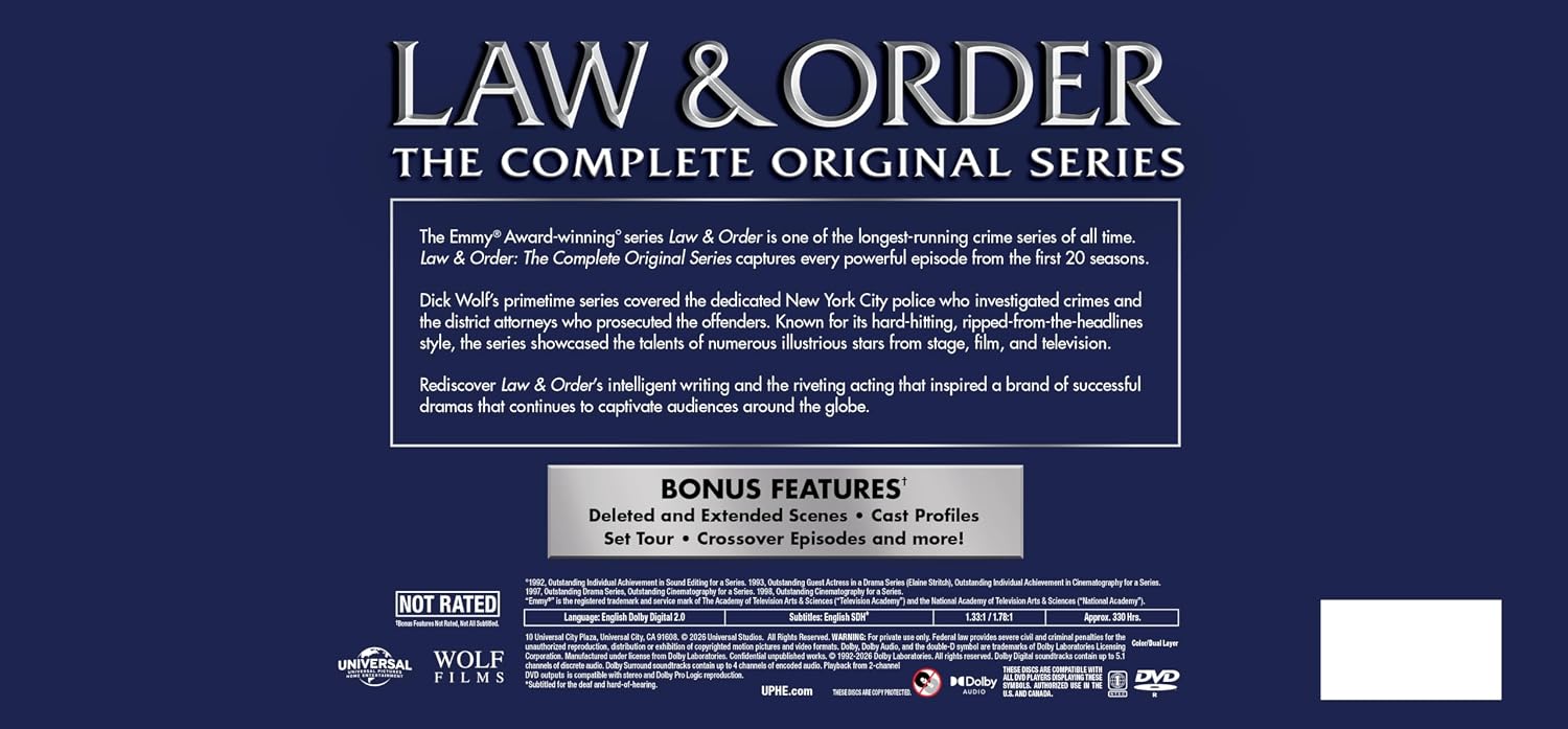 Law & Order: The Complete Original Series (MOD) (DVD Movie) - back cover art