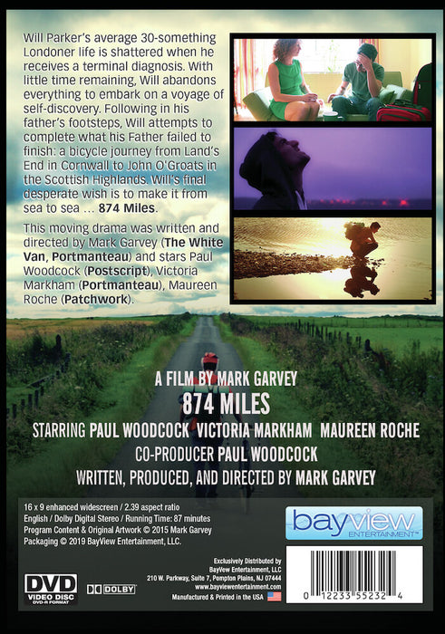 874 Miles (MOD) (DVD Movie) - back cover art