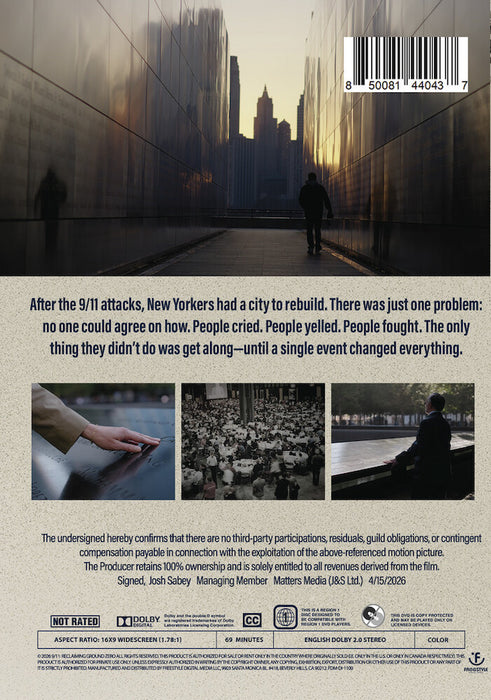 9/11: Reclaiming Ground Zero (MOD) (DVD Movie) - back cover art