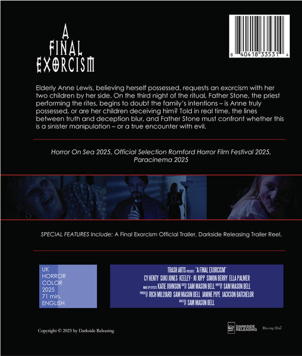 A Final Exorcism (MOD) (BluRay Movie) - back cover art