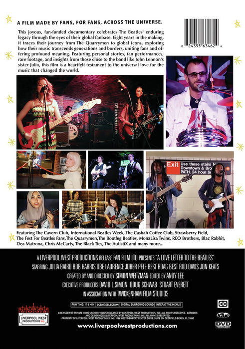 A Love Letter to the Beatles (MOD) (DVD Movie) - back cover art