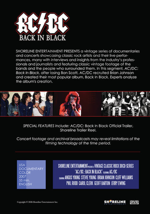 AC/DC: Back In Black (MOD) (DVD Movie) - back cover art