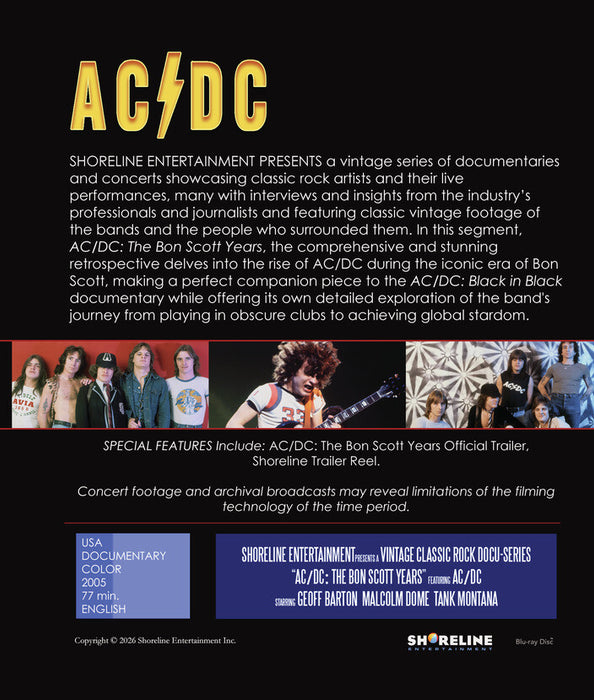 AC/DC: The Bon Scott Years (MOD) (BluRay Movie) - back cover art