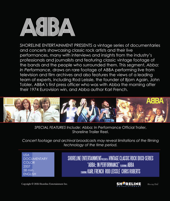 Abba: In Performance (MOD) (BluRay Movie) - back cover art