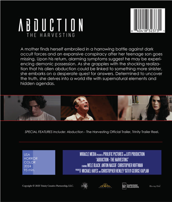 Abduction - The Harvesting (MOD) (BluRay Movie) - back cover art