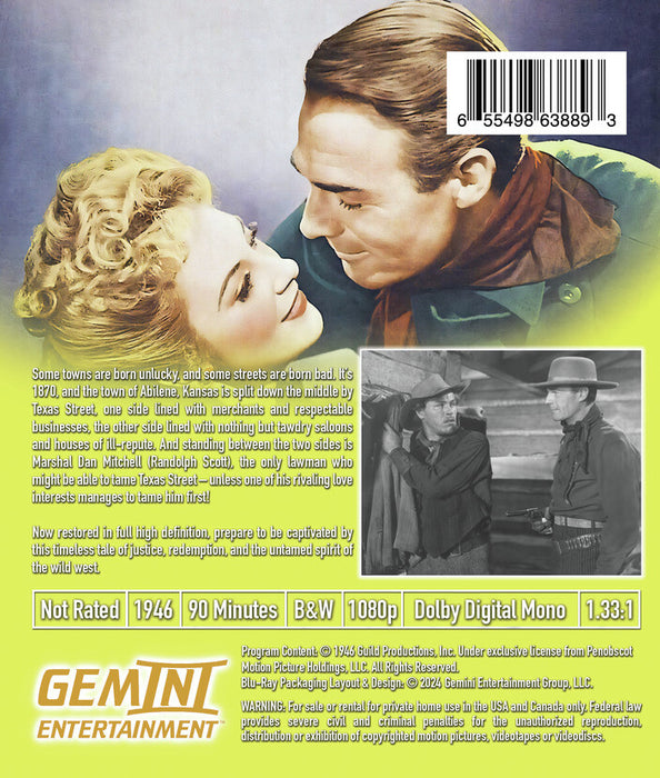 Abilene Town (MOD) (BluRay Movie) - back cover art