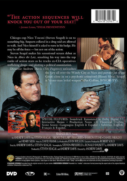 Above the Law (MOD) (DVD Movie) - back cover art