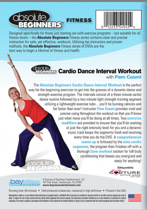 Absolute Beginners: Cardio Dance Interval Workout with Pam Cosmi (MOD) (DVD Movie) - back cover art