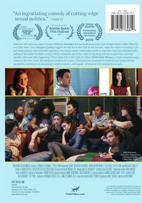 Adam (MOD) (DVD Movie) - back cover art