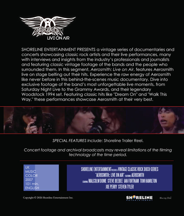 Aerosmith: Live on Air (MOD) (BluRay Movie) - back cover art