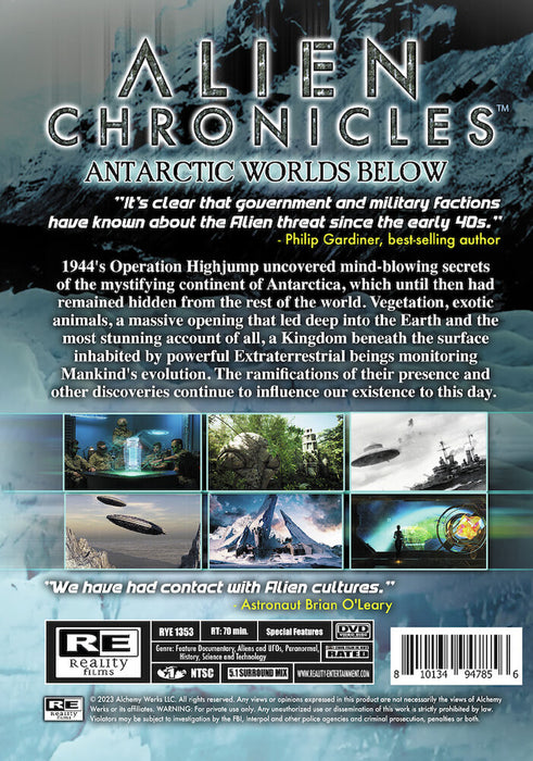 Alien Chronicles: Antarctic Worlds Below (MOD) (DVD Movie) - back cover art