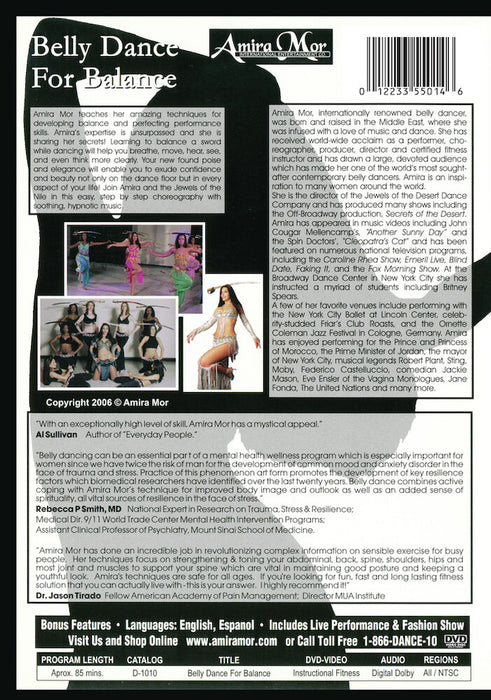 Amira Mor: Belly Dance for Balance (MOD) (DVD Movie) - back cover art