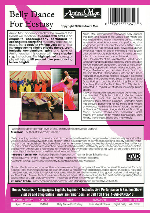 Amira Mor: Belly Dance for Ecstasy (MOD) (DVD Movie) - back cover art