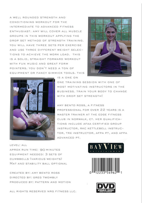 Amy Bento: Drop Set Strength Workout (MOD) (DVD Movie) - back cover art