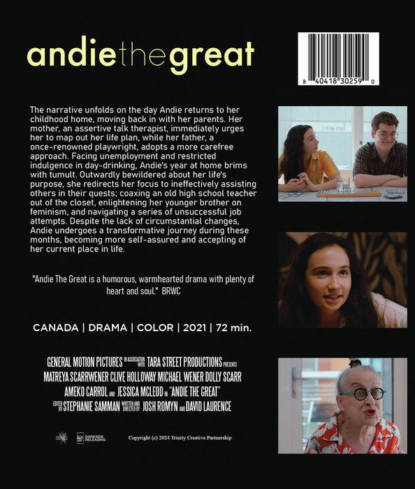 Andie the Great (MOD) (BluRay Movie) - back cover art