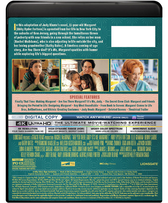 Are You There, God? It's Me, Margaret. (MOD) (4K Movie) - back cover art