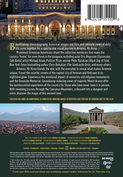 Armenia, My Home (MOD) (DVD Movie) - back cover art