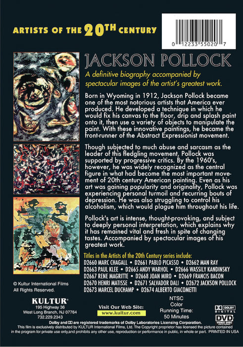 Artists Of The 20th Century: Jackson Pollock (MOD) (DVD Movie) - back cover art