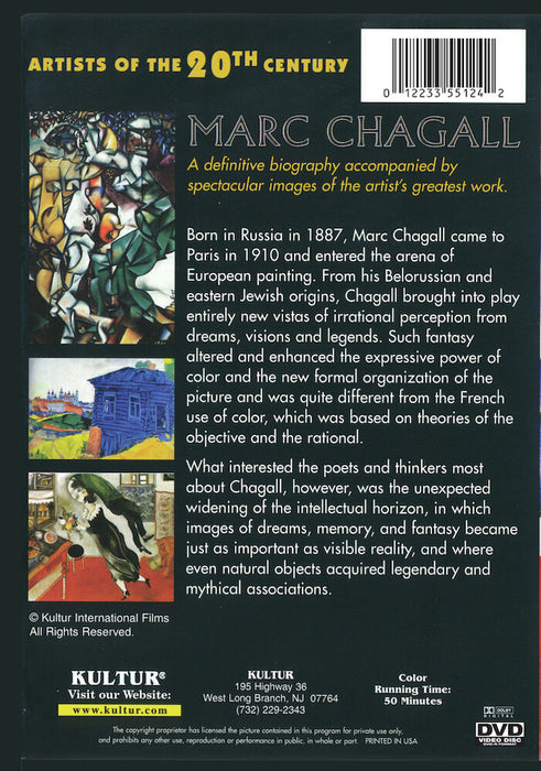 Artists Of The 20th Century: Marc Chagall (MOD) (DVD Movie) - back cover art