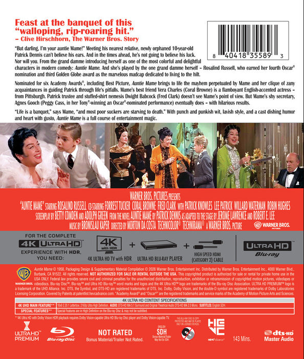 Auntie Mame (MOD) (4K Movie) - back cover art