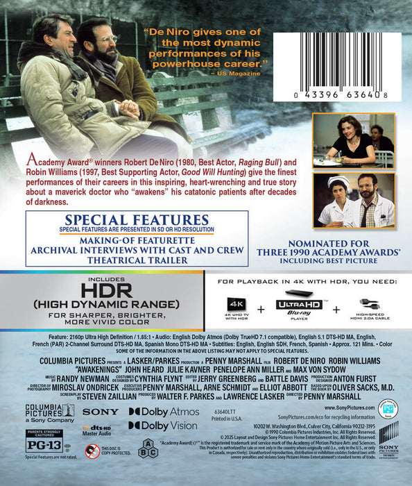 Awakenings (1990) (MOD) (4K Movie) - back cover art