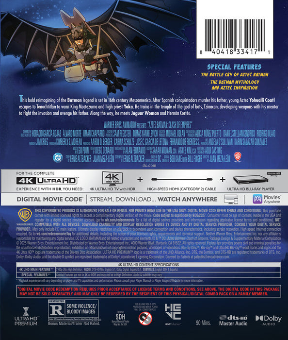 Aztec Batman: Clash of Empire (MOD) (4K Movie) - back cover art