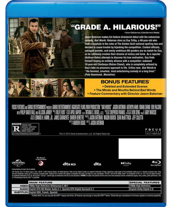 Bad Words (MOD) (BluRay Movie) - back cover art