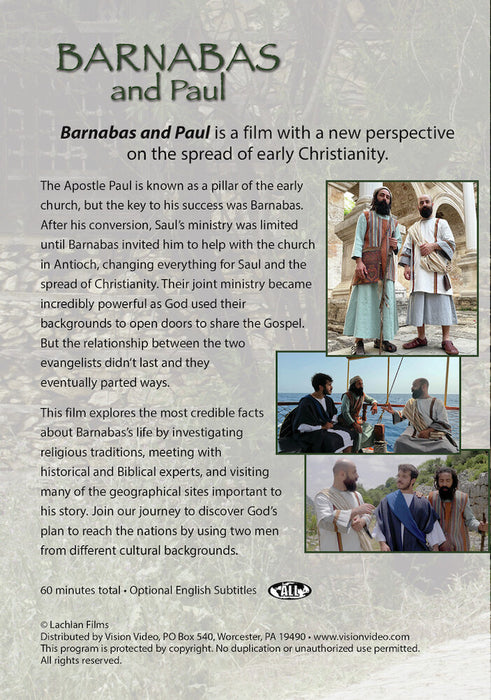 Barnabas and Paul (MOD) (DVD Movie) - back cover art