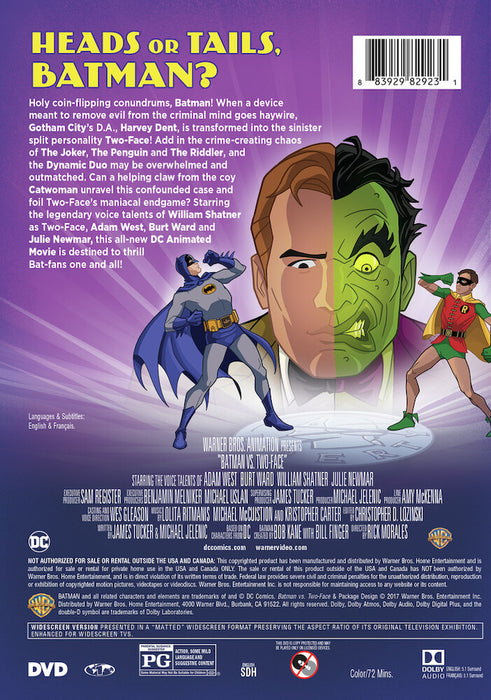 Batman VS. Two-Face (MOD) (DVD Movie) - back cover art