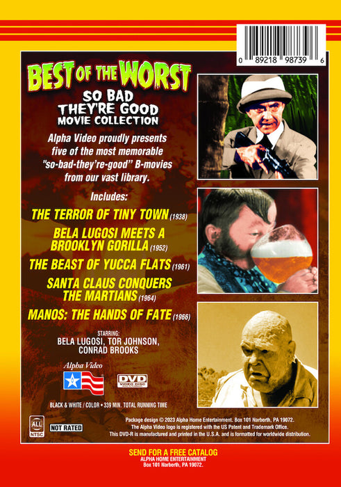 Best of the Worst: So Bad They're Good Movie Collection (MOD) (DVD Movie) - back cover art