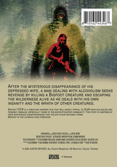Bigfoot Path of the Beast (MOD) (DVD Movie) - back cover art