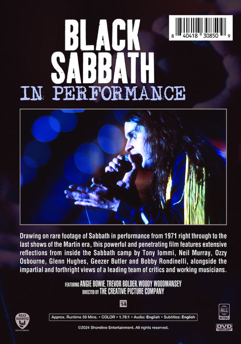 Black Sabbath: In Performance (MOD) (DVD Movie) - back cover art