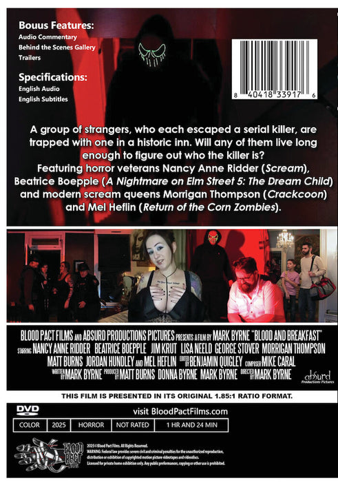 Blood and Breakfast (MOD) (DVD Movie) - back cover art