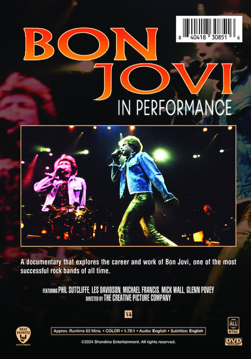 Bon Jovi: In Performance (MOD) (DVD Movie) - back cover art