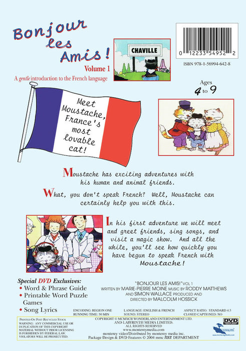 Bonjour Les Amis: Volume 1 (MOD) (DVD Movie) - back cover art