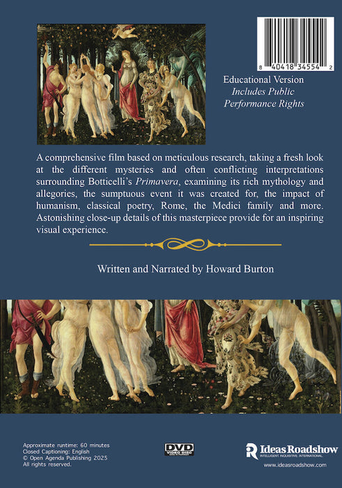 Botticelli's Primavera (Educational Version - Includes Public Performance Rights) (MOD) (DVD Movie) - back cover art