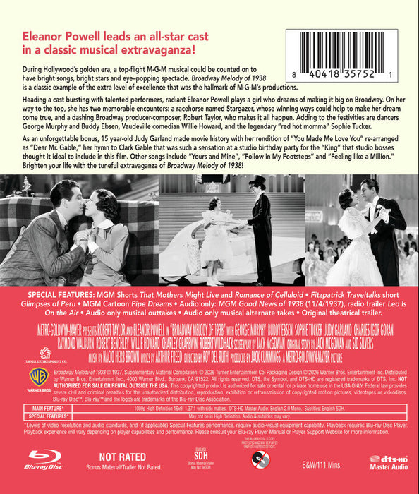 Broadway Melody of 1938 (MOD) (BluRay Movie) - back cover art