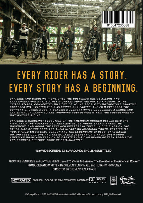 Caffeine & Gasoline: The Evolution of the American Rocker (MOD) (DVD Movie) - back cover art