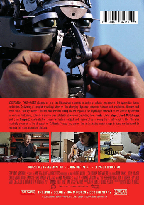 California Typewriter (MOD) (DVD Movie) - back cover art