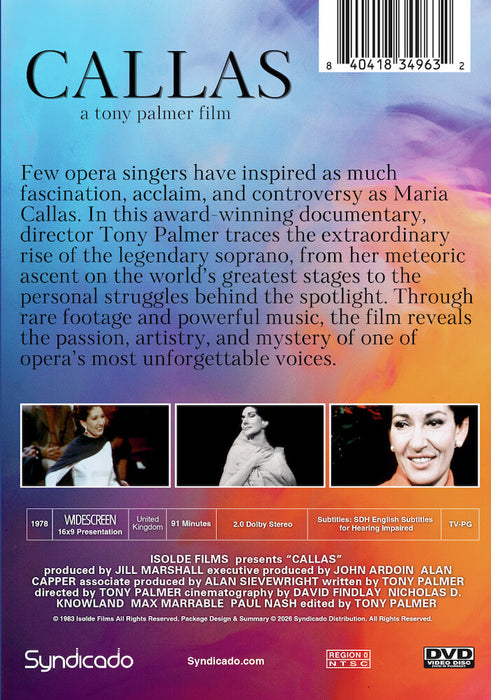 Callas: A Documentary (MOD) (DVD Movie) - back cover art