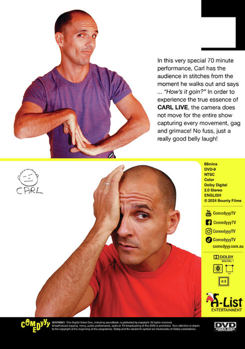 Carl Barron: Live (MOD) (DVD Movie) - back cover art